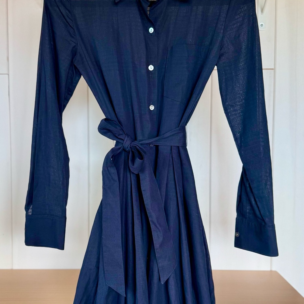 Theory Avinka Navy Long Sleeve Dress